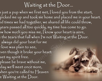 Schnauzer Dog Memorial sympathy magnetic card bereavement gift