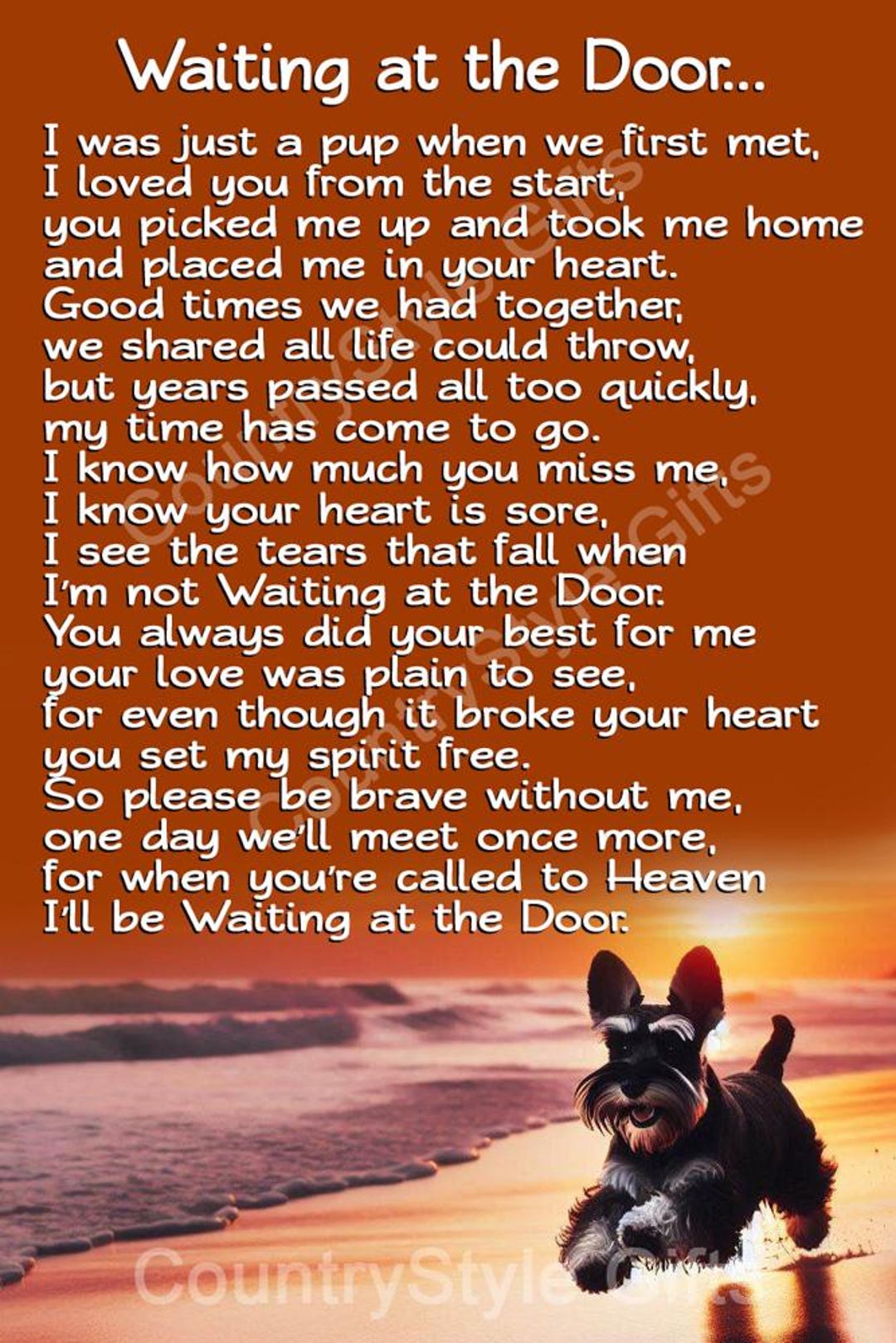 Schnauzer Dog Memorial Sympathy Magnetic Card Bereavement Gift - Etsy