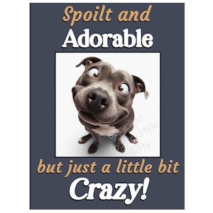 Staffy Grey Staffordshire Bull Terrier grappig hondencadeau flexibele koelkastmagneet van 4 x 3 inch, handgemaakt in het Verenigd Koninkrijk