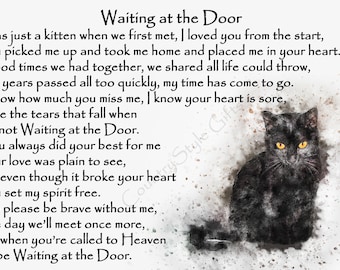 Black Cat Memorial Fridge Magnet: Pet Loss Rainbow Bridge Gift