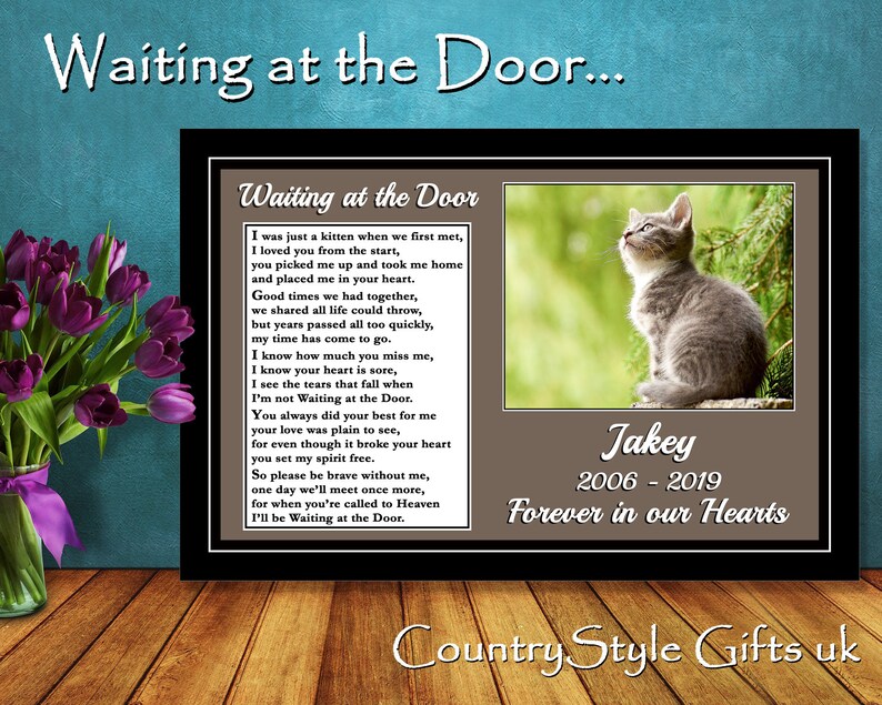 Personalised Pet Cat Memorial Waiting at the Door verse Etsy