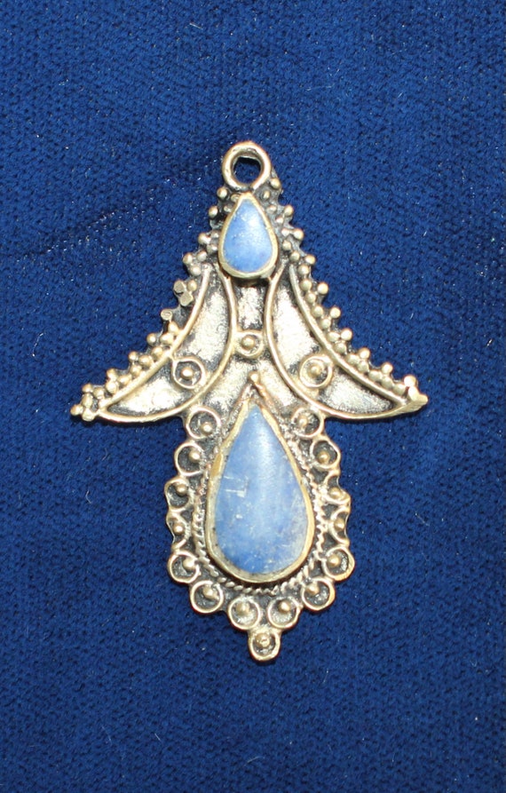 Beautiful Antique Near Eastern Silvered and Lapis 