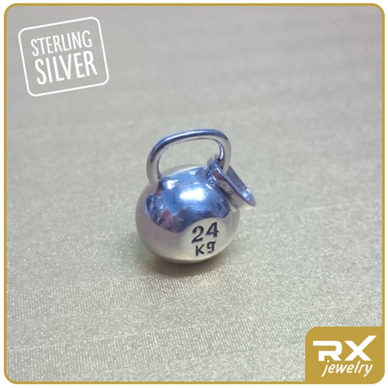 Kettlebell necklace Sterling silver pendant crossfit jewelry Etsy