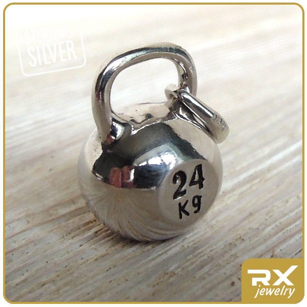 Kettlebell necklace Sterling silver pendant crossfit jewelry Etsy