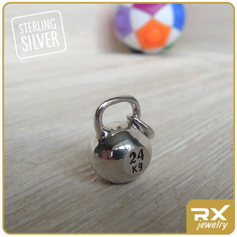 Kettlebell necklace Sterling silver pendant crossfit jewelry Etsy