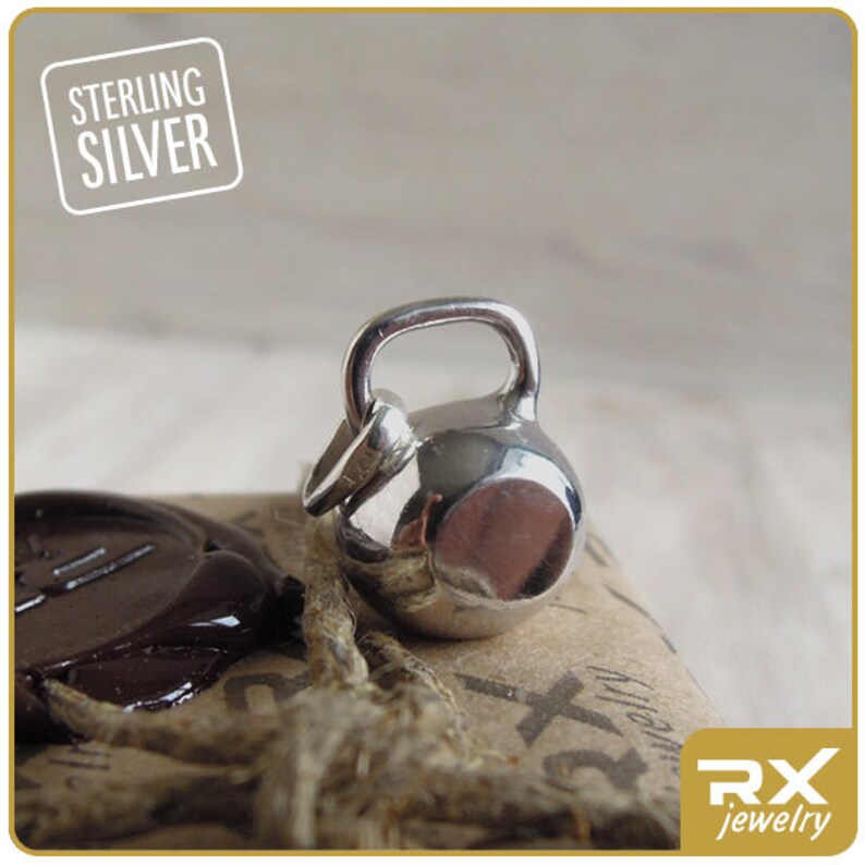 Kettlebell necklace Sterling silver pendant crossfit jewelry Etsy