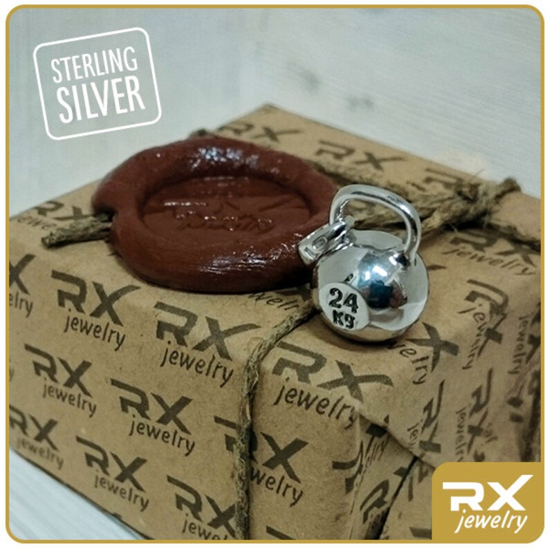 Kettlebell necklace Sterling silver pendant crossfit jewelry Etsy