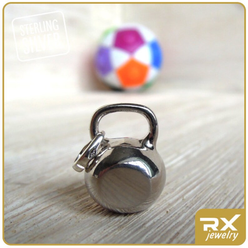 Kettlebell necklace Sterling silver pendant crossfit jewelry Etsy
