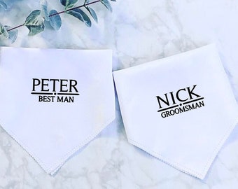 Groomsmen Gift Hanky, Handkerchief Hankie Gifts For Him Best Man Hankerchief Present For Father Of Bride Groom Mom Dad Minimalist Groomsman