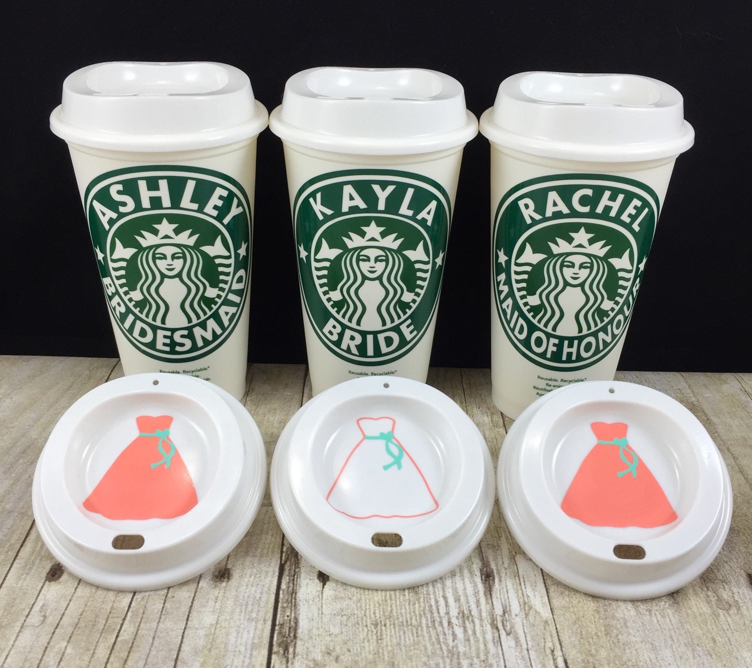 Bridesmaid Gift Starbucks Reusable Cup, Personalized Coffee Travel Cup Mug ...