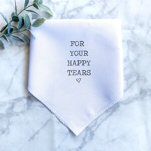 Hanky, White Handkerchief For Your Happy Tears Hankie Gift Hankerchief Present For Aunt Grandma Father Of Bride Groom Mom Dad MIL