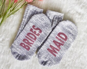 Bridesmaid Socks, Wedding Favors, Bridal Party Socks Custom Socks Bridesmaid Box Bridesmaid Proposal Gift Present Customized Maid Of Honor