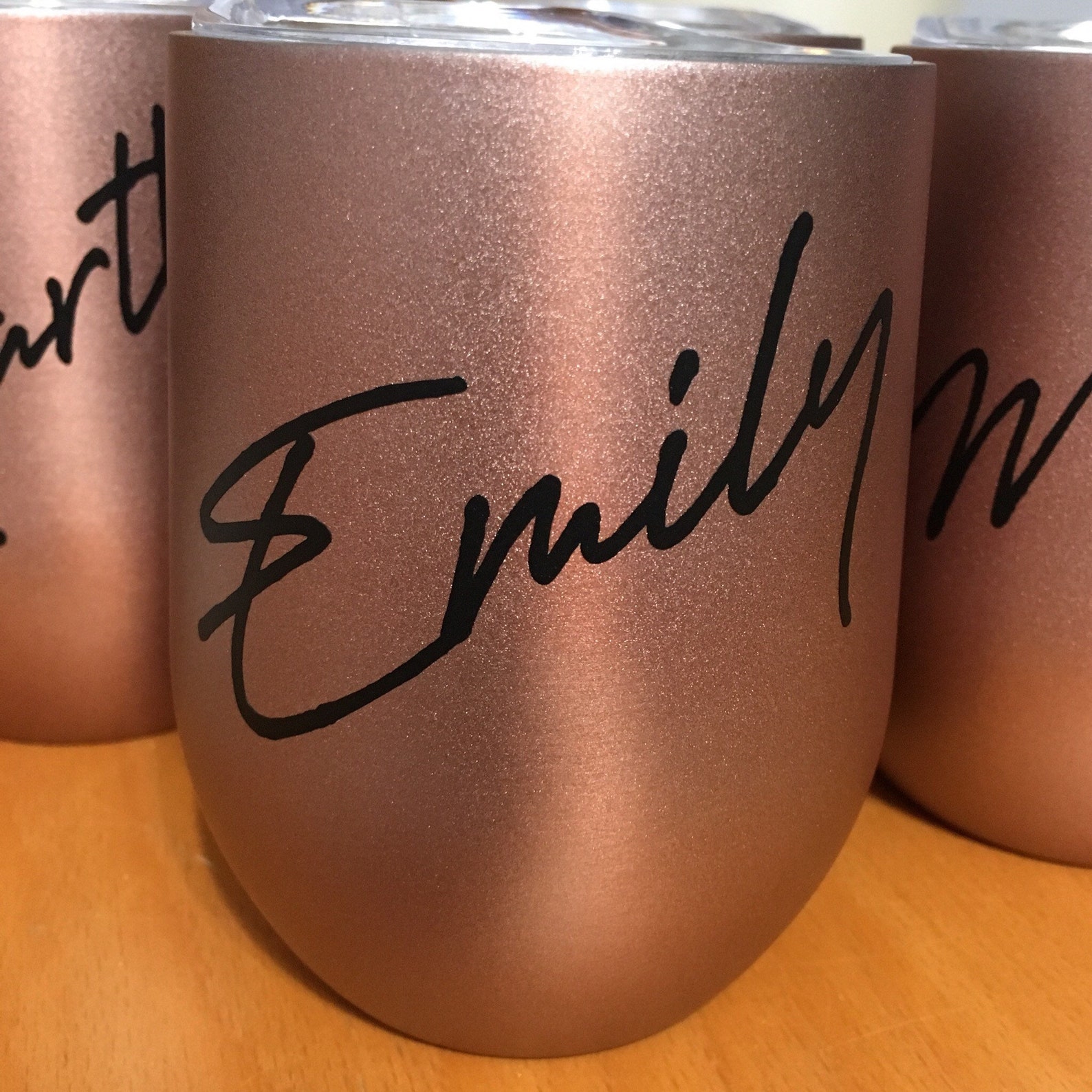Rose Gold Wine Tumbler Bridesmaid Gift Stainless Steel Etsy