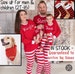 Matching Family Christmas Pajamas Set, Personalized Kids PJs, Children Infant Baby Dog Bandana Pyjamas Striped Xmas Photos Red White Adult 