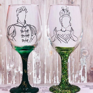 Princess and the Frog theme wine glasses