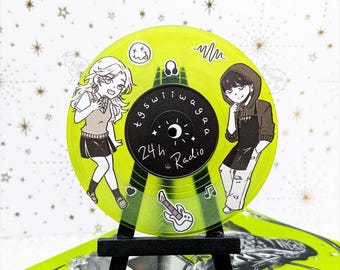 MitsuAya Vinyl Acrylic CD Coaster | TGSWIIWAGAA Green Yuri GL Manga Girls Love | Handbag / Ita bag Accessory