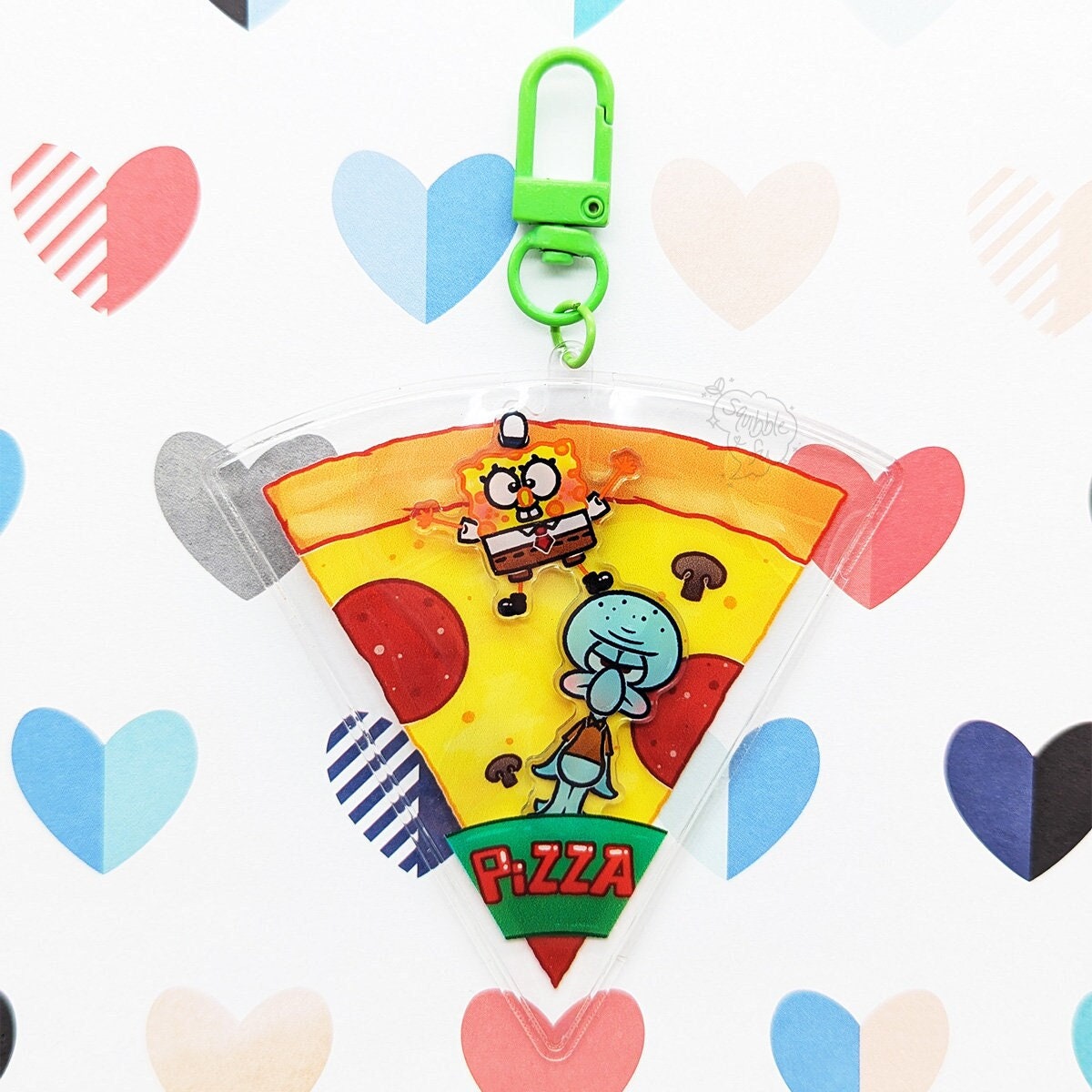 SBSQ | KrustyKrab Pizza | Crepe Charm | American Cartoon Underwater Sea Ocean Animation | Ita Bag Keychain Accessory