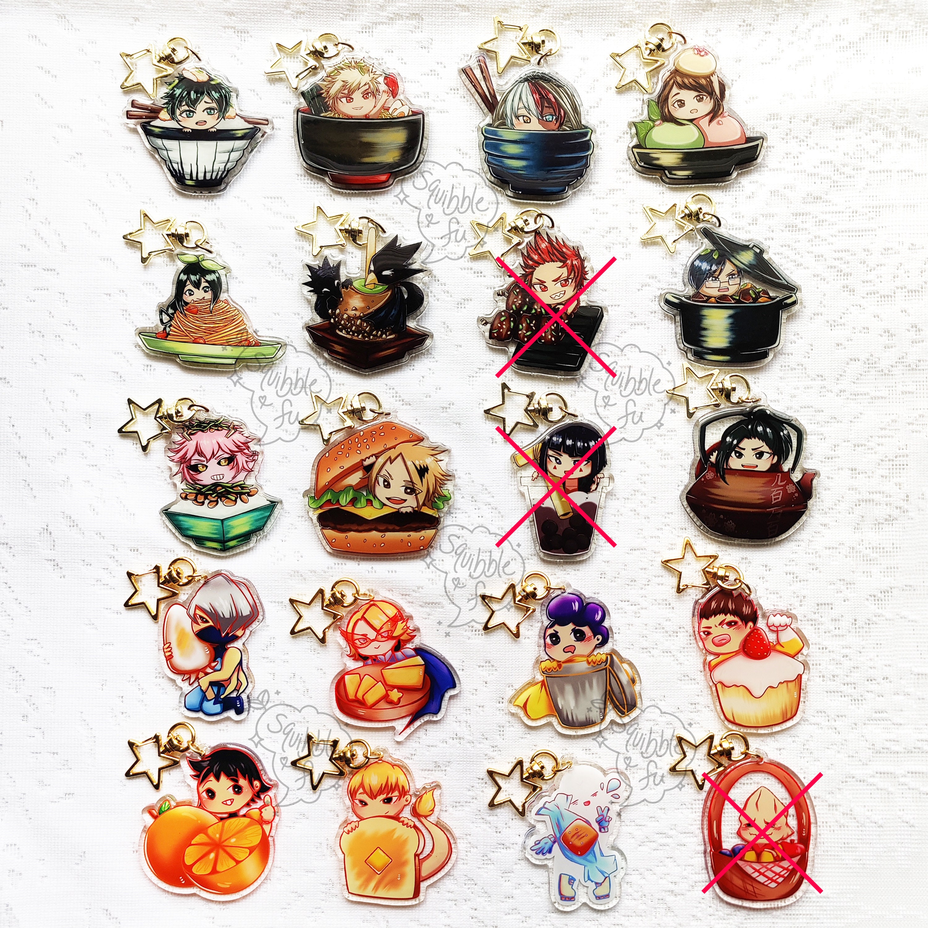 FINAL RESTOCK BnHA | CLASS 1-A Cafe Charm Star Keychains | Double-Sided Acrylic Charm | Handbag / Itabag / Backpack Accessory