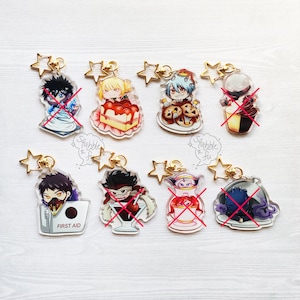 FINAL RESTOCK BnHA | Villains Cafe Charm Star Keychains | Double-Sided Acrylic Charm | Handbag / Itabag / Backpack