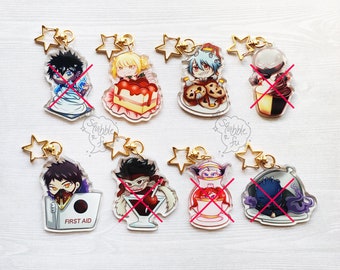 FINAL RESTOCK BnHA | Villains Cafe Charm Star Keychains | Double-Sided Acrylic Charm | Handbag / Itabag / Backpack