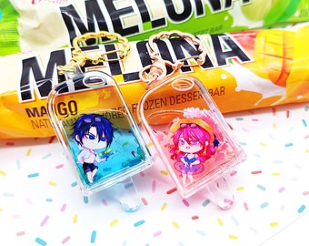 Beach HakYona | AkaNoYona Japanese Shoujo Anime Manga | 3D Popsicle Acrylic Charm | Kawaii Shojo Ita Bag Accessory