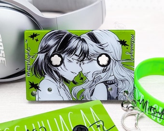 MitsuAya Mixed Tape Cassette Keychain | TGSWIIWAGAA Green Yuri GL Manga Girls Love | Handbag / Ita bag Accessory