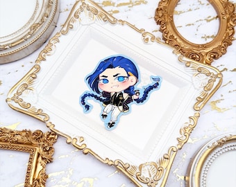 Jinx Academia | League Arcane Legends LoL Animated Show Video Game | Kawaii Vinyl Sticker and Stationery