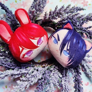 Kitty Hak & Bunny Yona | AkaNoYona Japanese Shoujo Anime Manga | Kawaii Kissing Manjuu Ita Bag Accessory