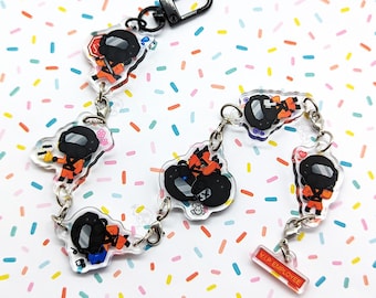 Mini Crewmates | Lethal Company | Acrylic Linking Charms | Fun Space Sci-fi Crew Alien Astronaut Video Game | Nerdy Stationery