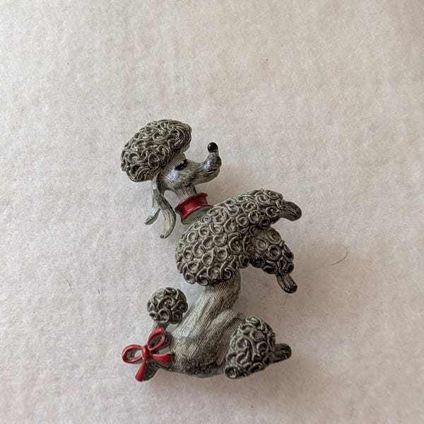 Gerry's grey French poodle brooch