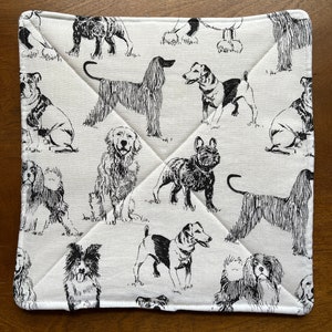 Dog Print Potholder, Pot Holder, Hot Pad, Fun Potholder image 1