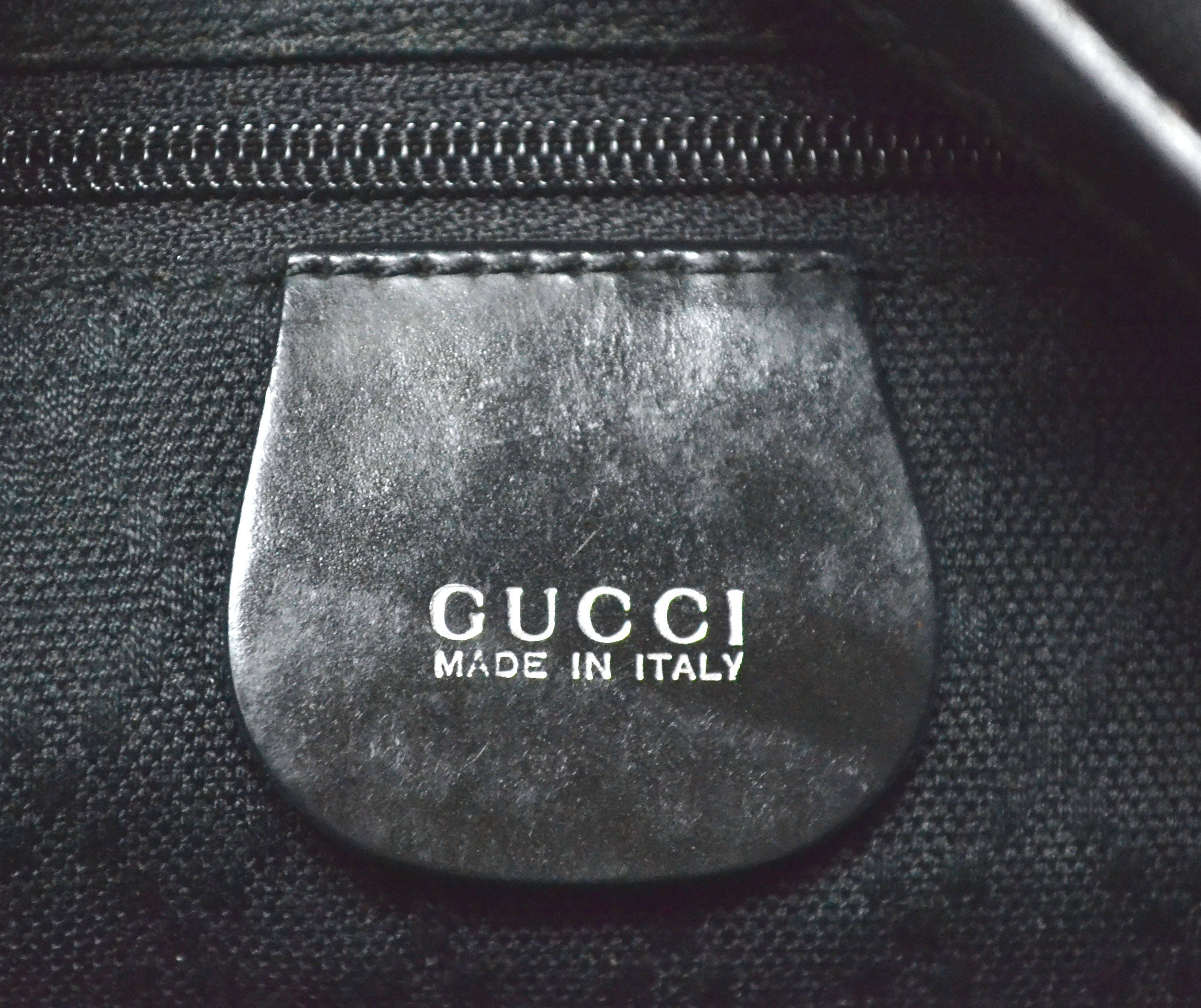 FREE Ship Gucci Vintage Shoulder Tote Bag Bamboo Handle Black Etsy