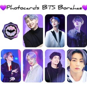 Pack de cartes photo Borahae | Je te violet | ARMÉE | Le travail d'équipe rend le rêve possible | RM, Jin, Suga, J-hope, Jimin, Taehyung, Jungkook | K-pop