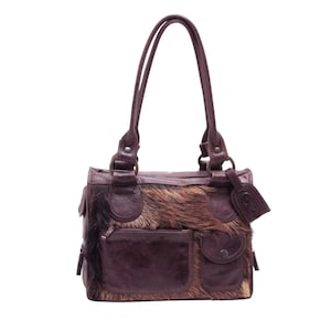 Dolce and Gabbana D&G Y2K Leather and Fur Multipocket Shoulder Bag