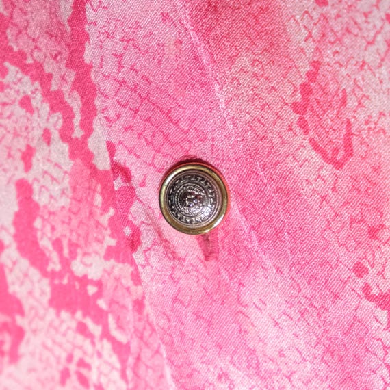 Versus Versace 1990s Pink Python Print Shirt - image 3