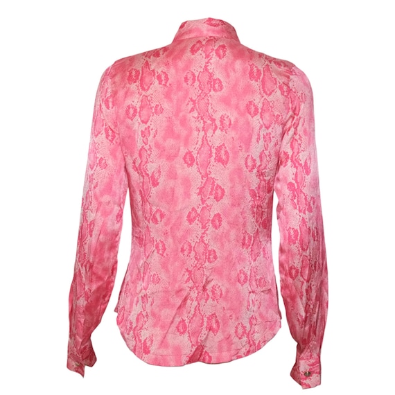 Versus Versace 1990s Pink Python Print Shirt - image 2