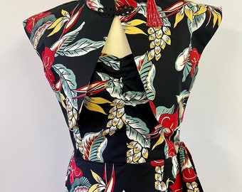 1940s 1950s Hawaiian sarong dress and bolero set  - vintage style Hawaiian dress