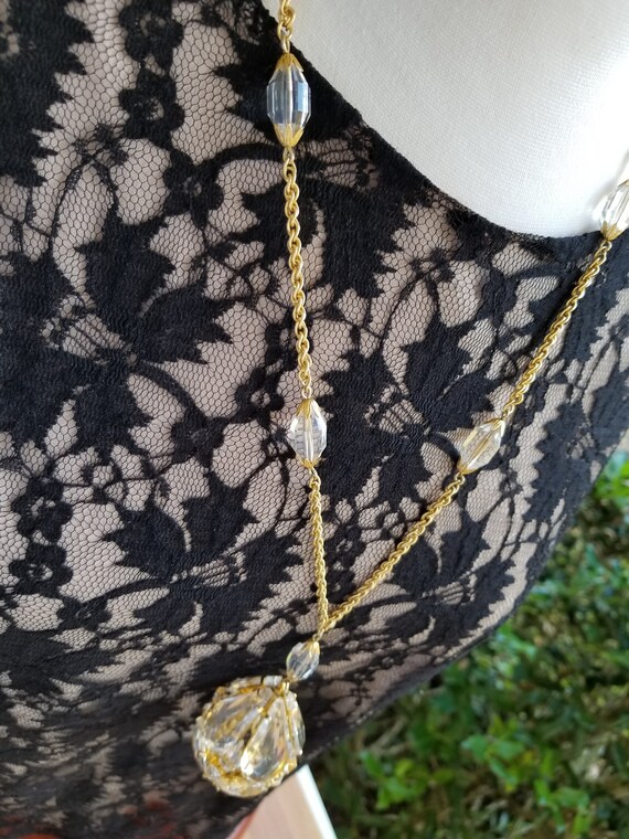 Vintage Crystal Necklace. 1970s Necklace. Chandel… - image 8