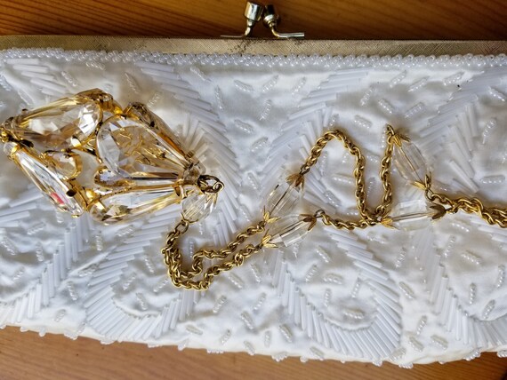 Vintage Crystal Necklace. 1970s Necklace. Chandel… - image 9