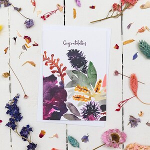 Félicitations Carte de vœux florale