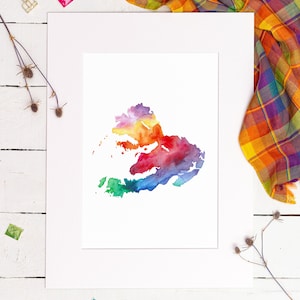 Mull aquarel kaart afdrukken