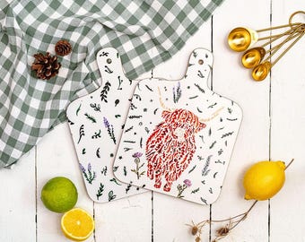 Highland Coo Mini Chopping Board - Scottish Wildlife Collection | Animal Cheese Board