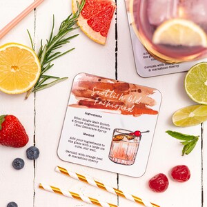 Scottish Old Fashioned Coaster | Cocktail Recipe Coaster | Whisky Cocktail