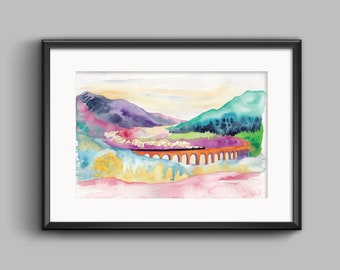 Glenfinnan Viaduct Print - Scotland in Colour Range