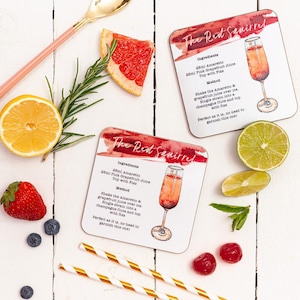 The Red Squirrel Coaster | Cocktail Recipe Coaster | Amaretto Cocktail
