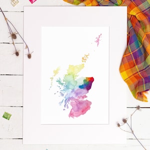 Aberdeen Watercolour Map Print