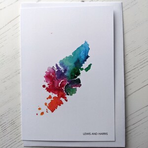 Lewis & Harris Map Greetings Card - Scottish Islands Range