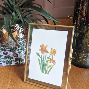 Daffodils - Mini Metallic Watercolour Painting