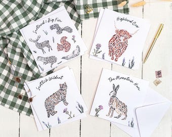 Scottish Wildlife Greetings Cards Set (Mix & Match)
