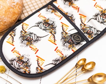 Set Di 3 Guanti Da Forno E Presine Con Motivo Mucca Delle - Foto 4